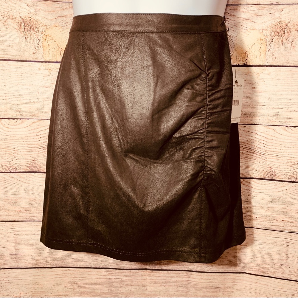 🆕Free People Rumi Ruches Suede Mini Skirt - Picture 4 of 8